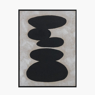 In Stock - Velvyn Black & Natural Stone Design Canvas Wall Art Accessories 
