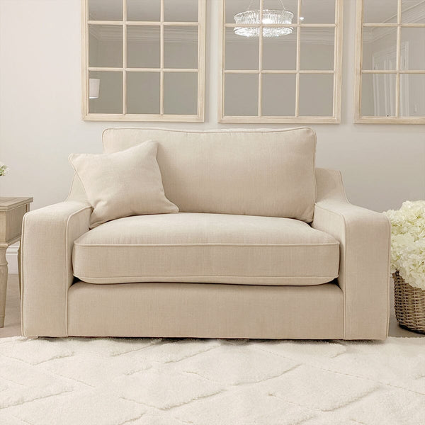 In Stock - Victoria Beige Textured Love Seat 