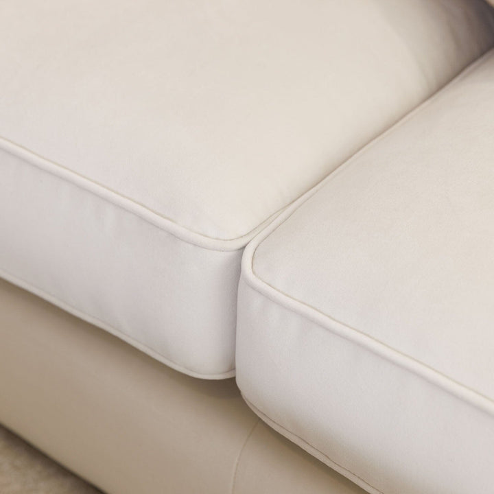 In Stock - Victoria Cream Velvet 3 Seater Pillow Back Sofa MTO Sofa 