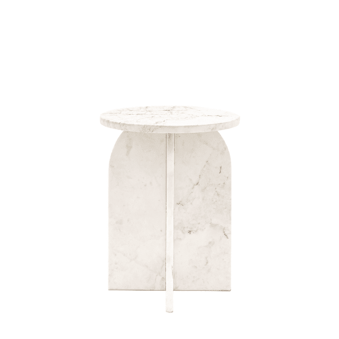 In Stock - Vieste White Marble Side Table Furniture 