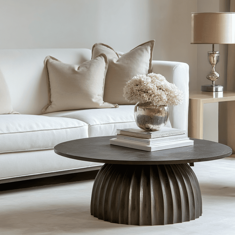 In Stock - Zuzana Dark Brown Round Coffee Table Furniture 