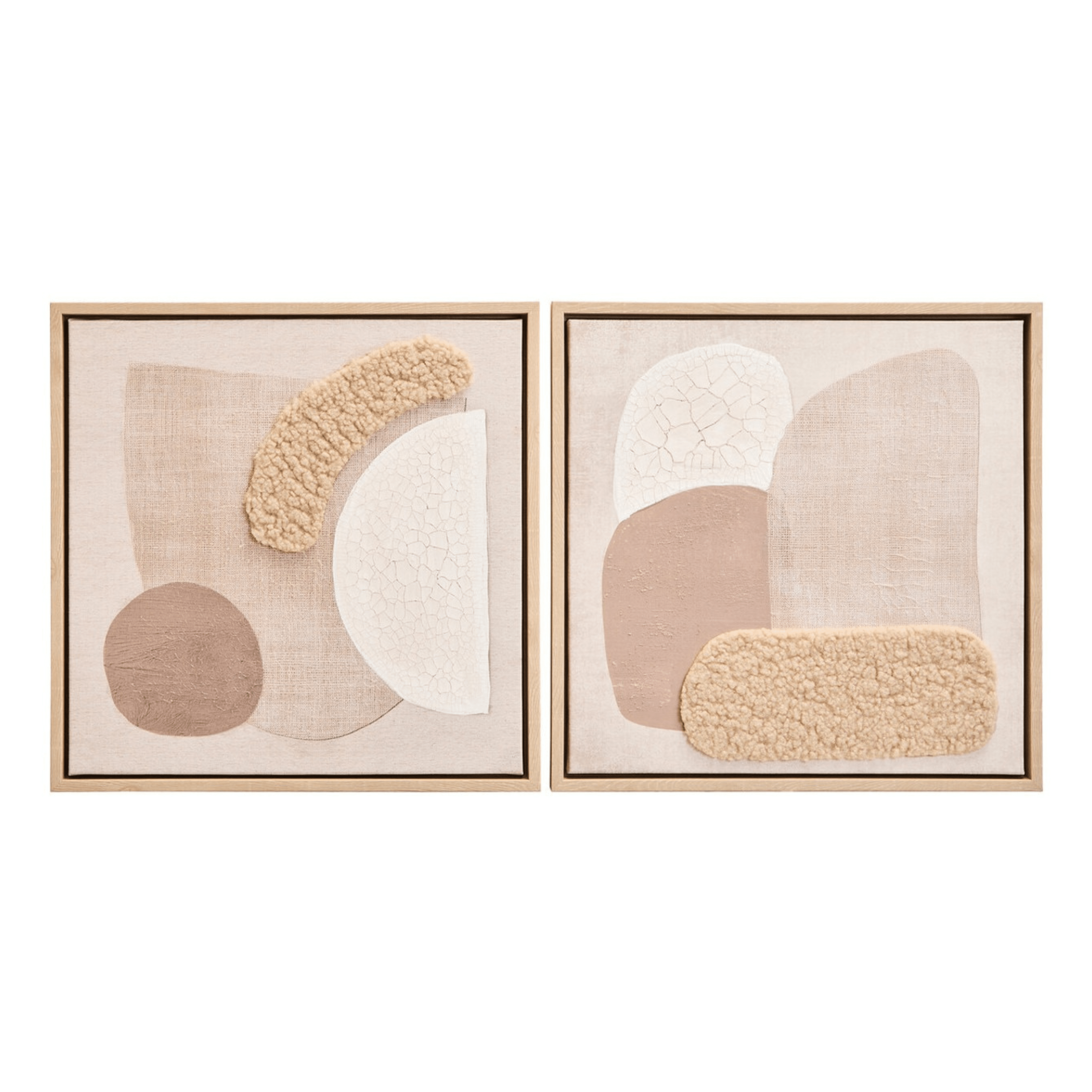Ione Neutral Textured Abstract Wall Art - Set of 2 Accessories 