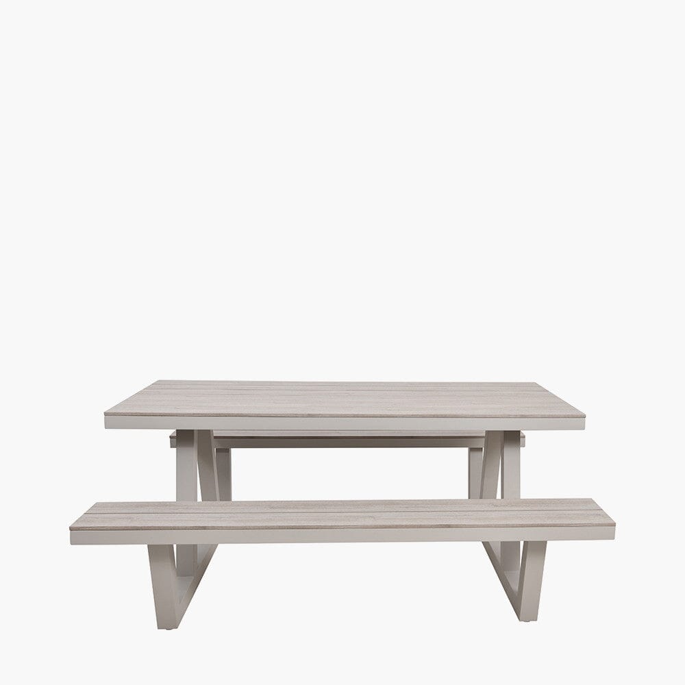 Irwell Lightwash Wood Outdoor Bench Set Outdoor 