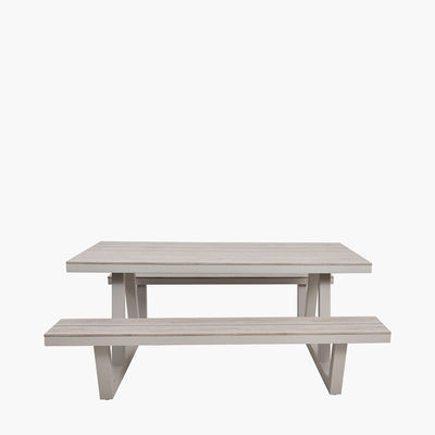 Irwell Lightwash Wood Outdoor Bench Set Outdoor 