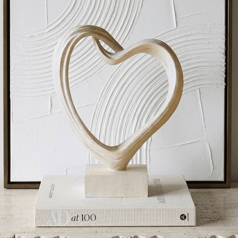 Isobel White Sculptural Heart Ornament Accessories 