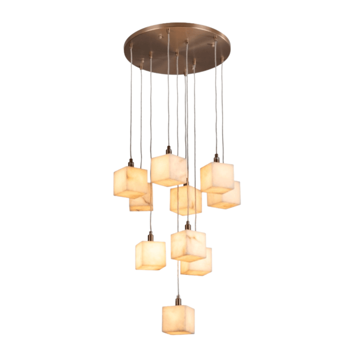 Isobelle Luxury Bronze & Alabaster 10 Light Chandelier Lighting 