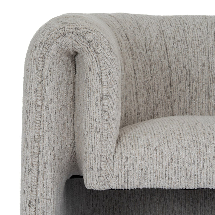 Isolinia Cream Textured Curved Accent Chair Furniture 