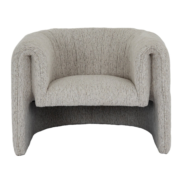 Isolinia Cream Textured Curved Accent Chair Furniture 