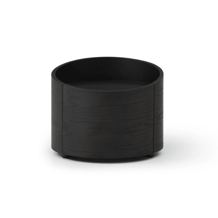 Ivillia Black Round Wooden Bedside Table Furniture 