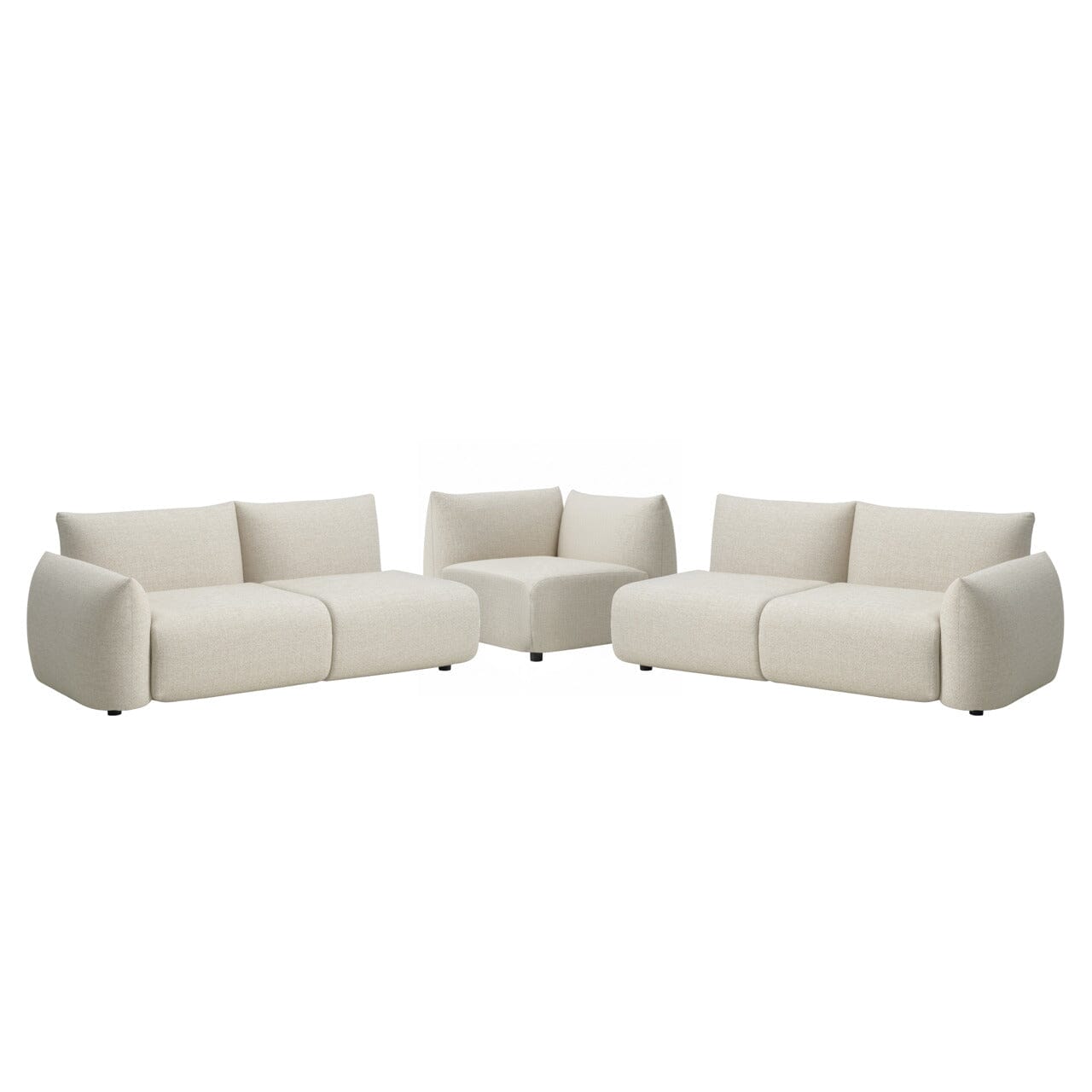 Jae Cream Upholstered Outdoor Modular Corner Sofa Outdoor 