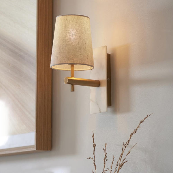 Jaelyn Gold & White Marble Wall Light Lighting 