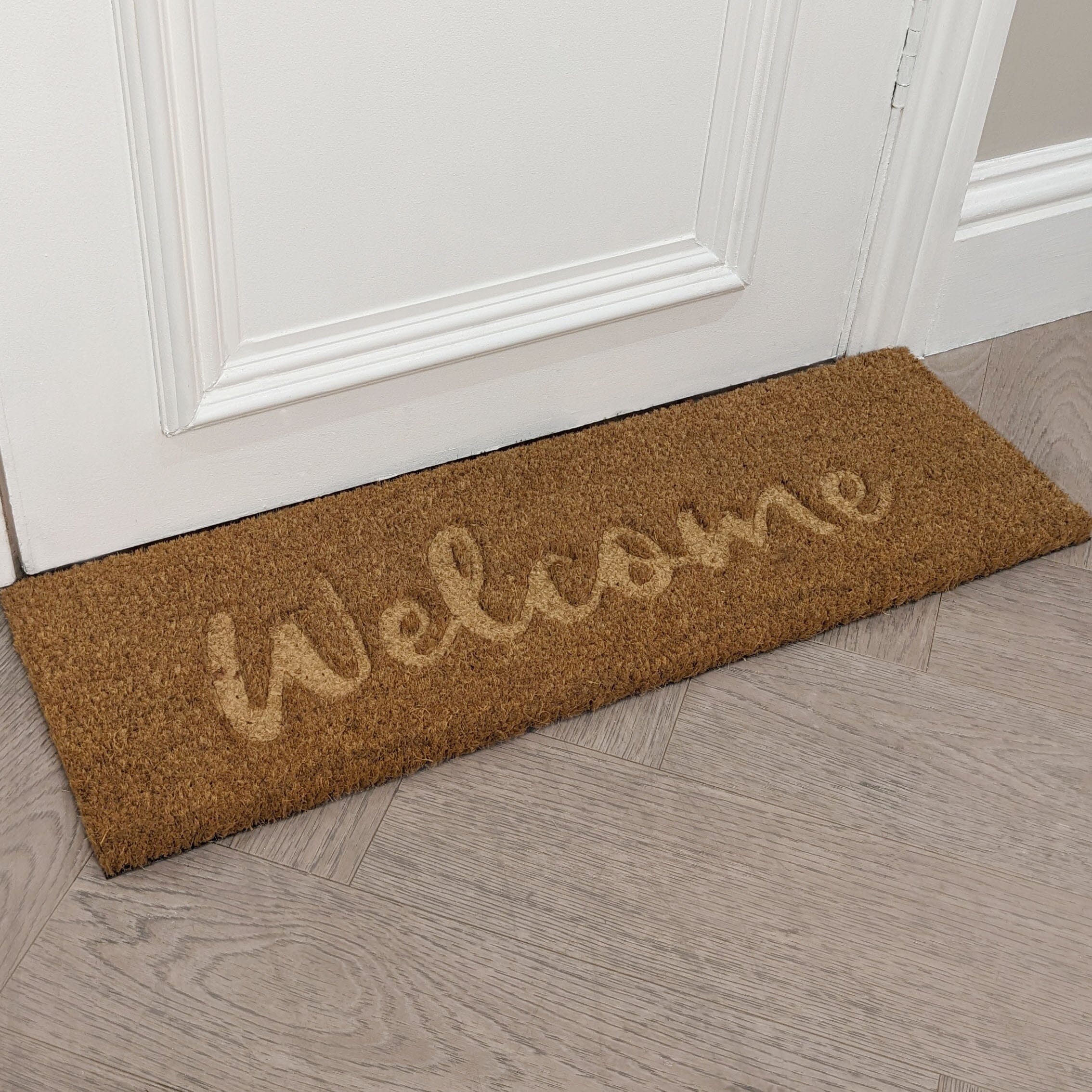 Jakarta Welcome Embossed Double Width Thin Doormat Textiles 