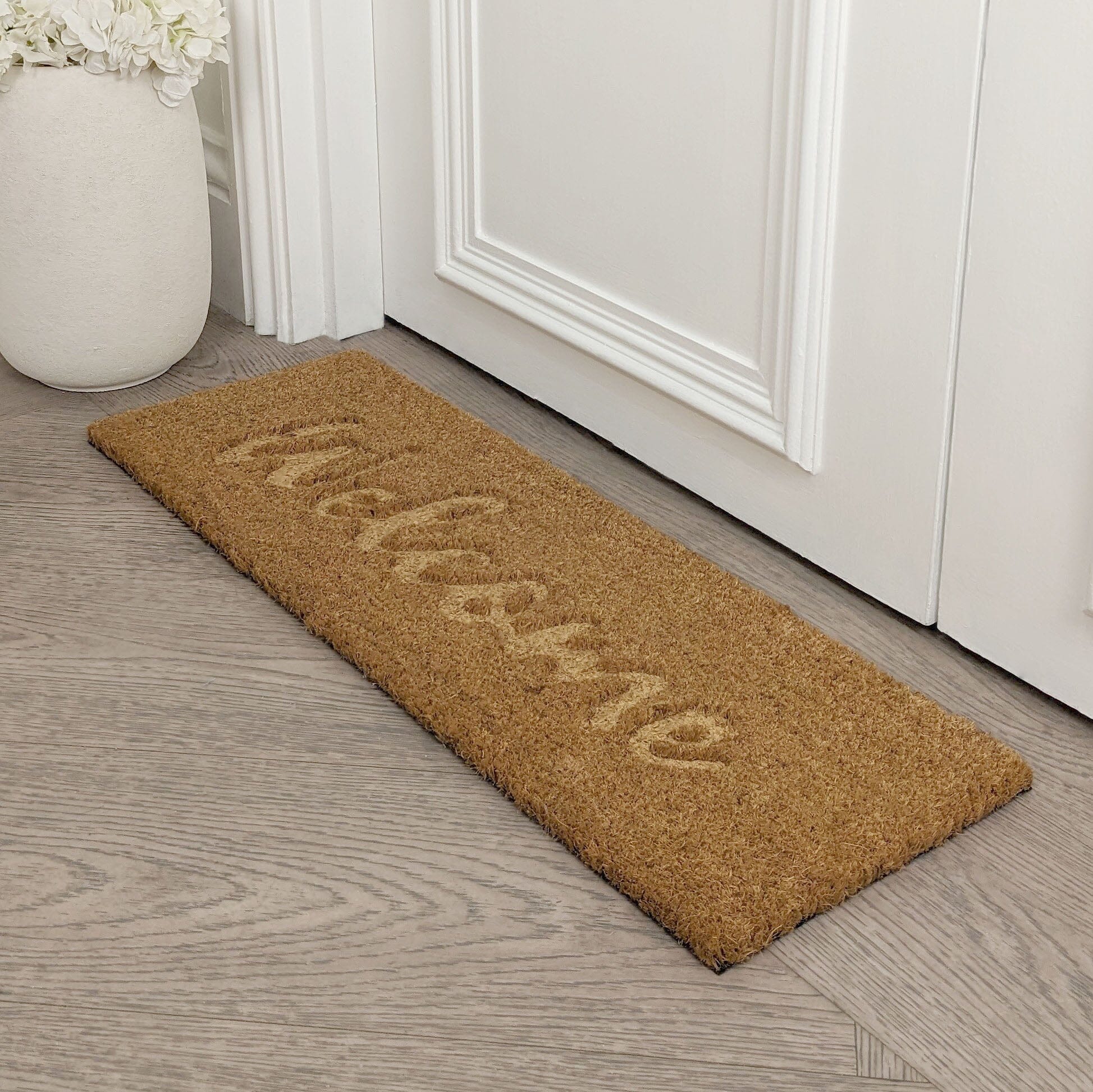Jakarta Welcome Embossed Double Width Thin Doormat Textiles 