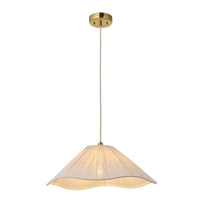 Jasmine Cream Fabric Wavy Edge Pendant Ceiling Light Lighting 