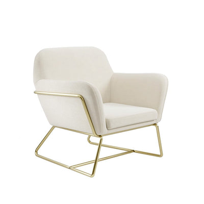 Jaycee Cream & Gold Accent Chair Furniture 