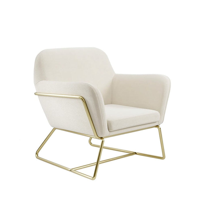 Jaycee Cream & Gold Accent Chair Furniture 