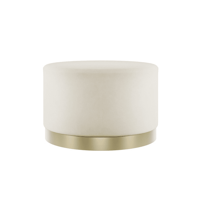 Jaycee Cream & Gold Large Round Stool Furniture 