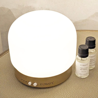 Jayla White & Gold Electronic Aroma Mist Diffuser Lamp Fragrance 
