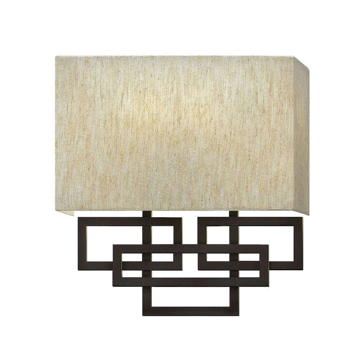 Jennifer Bronze 2 Light Wall Light with Linen Shade Lighting 