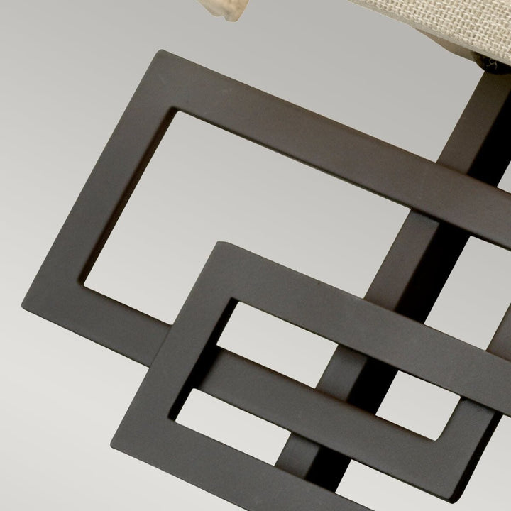 Jennifer Bronze 2 Light Wall Light with Linen Shade Lighting 