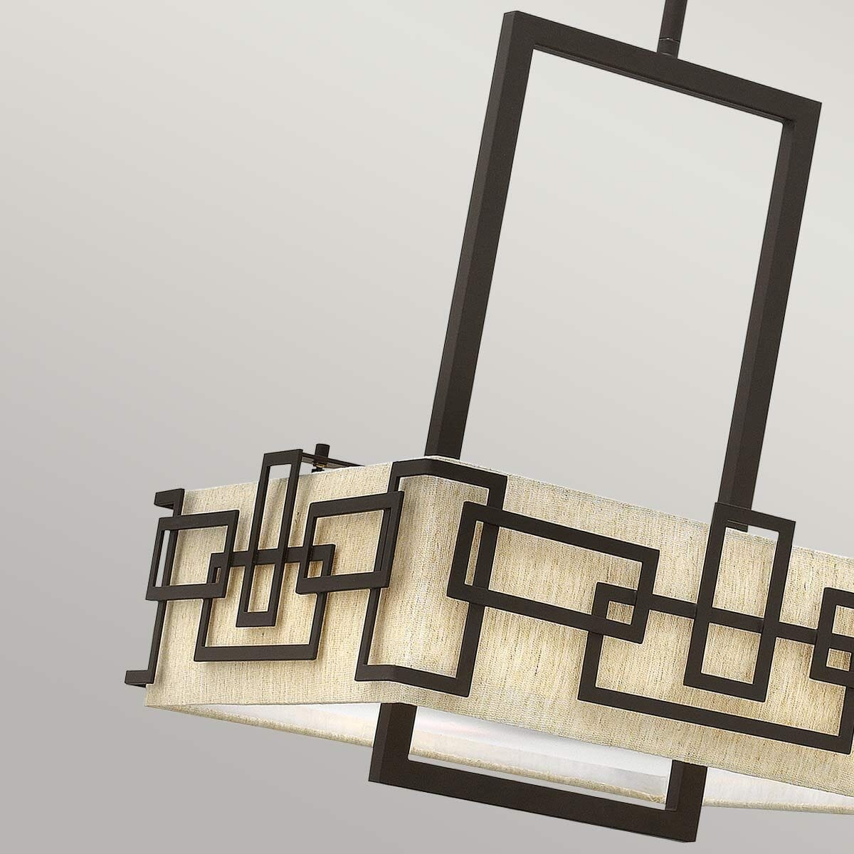 Jennifer Bronze 3 Light Pendant Ceiling Light with Linen Shade Lighting 