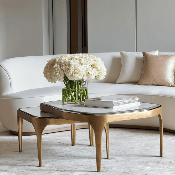 Jenny Antique Bronze & Smoked Glass Nested Coffee Tables - Set of 2 Furniture 