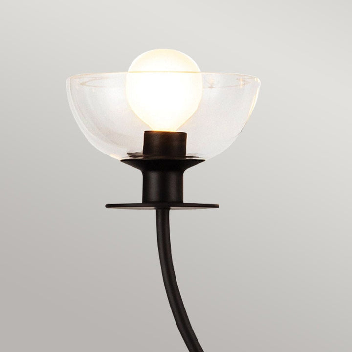 Jessica 4 Light Matte Black & Glass Chandelier Lighting 