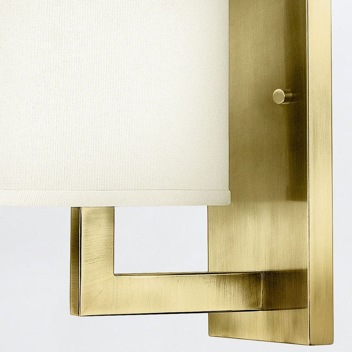 Jessie Brushed Brass Wall Light with Linen Shade Lighting 