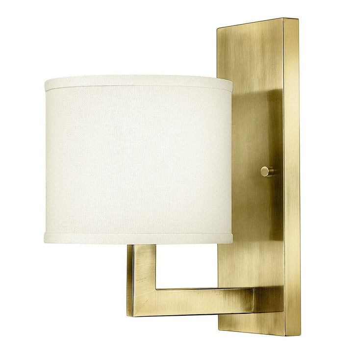 Jessie Brushed Brass Wall Light with Linen Shade Lighting 