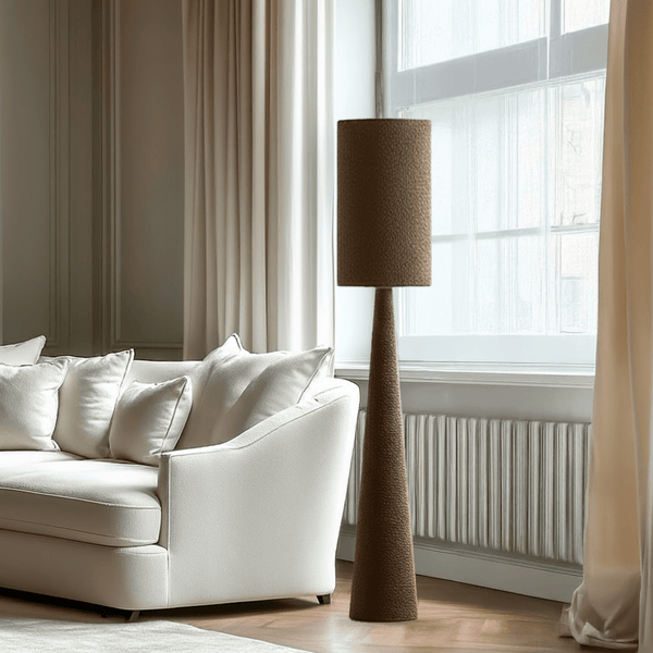 Joby Brown Boucle Floor Lamp Lighting 