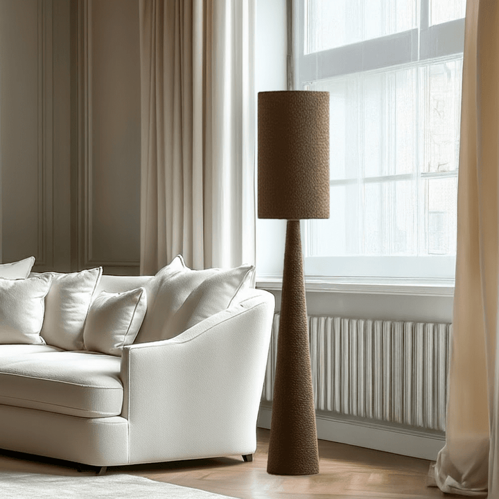 Joby Brown Boucle Floor Lamp Lighting 