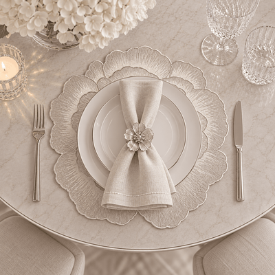 Jodie Silver Flower Placemat Accessories 