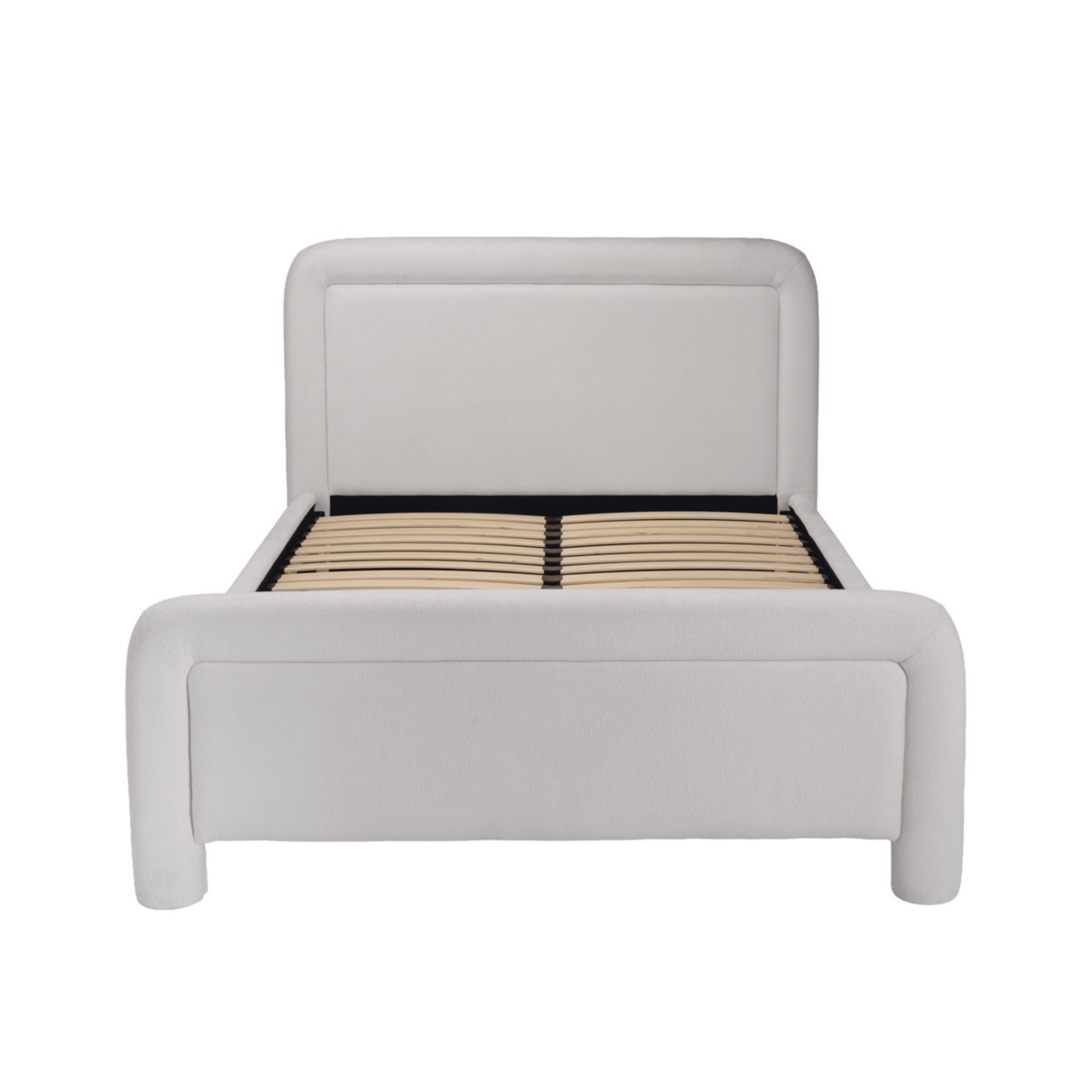 Joel White Velvet Rounded Bed 