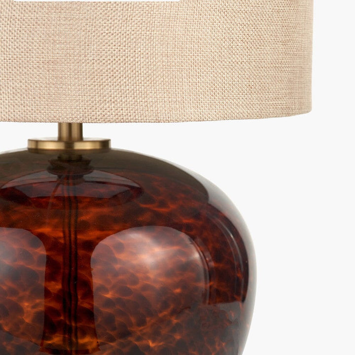 Jomelle Tortoiseshell Rounded Glass Table Lamp Lighting 