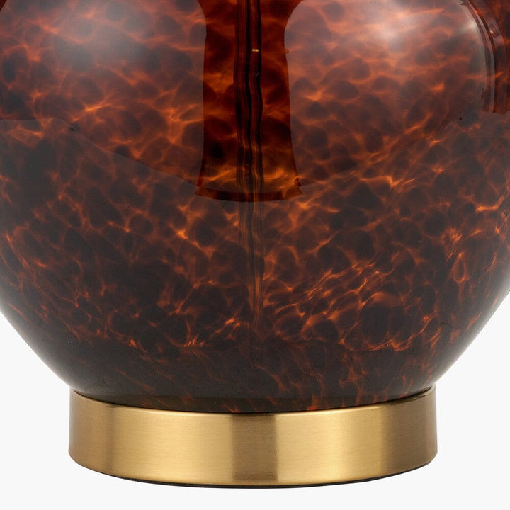 Jomelle Tortoiseshell Rounded Glass Table Lamp Lighting 