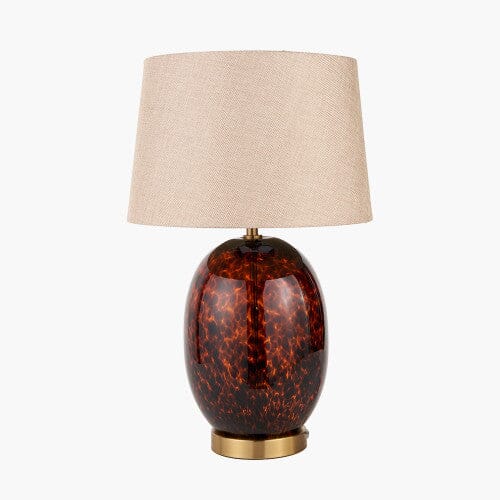 Jomelle Tortoiseshell Tall Glass Table Lamp Lighting 