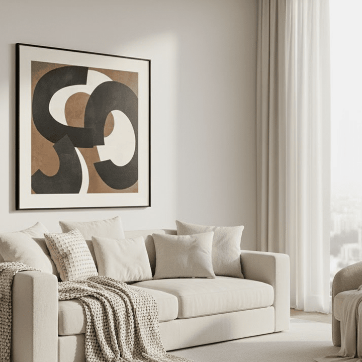 Joselia Abstract Brown, Black & Cream Wall Art - II Accessories 