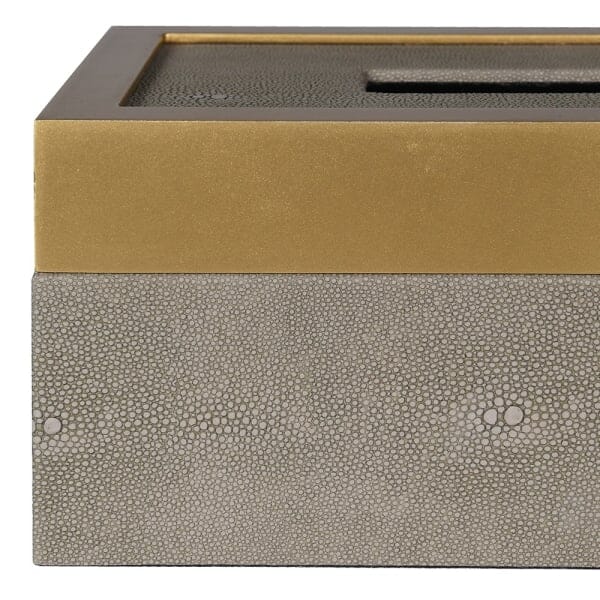 Josette Mink Shagreen & Gold Decorative Tissue Box Accessories 