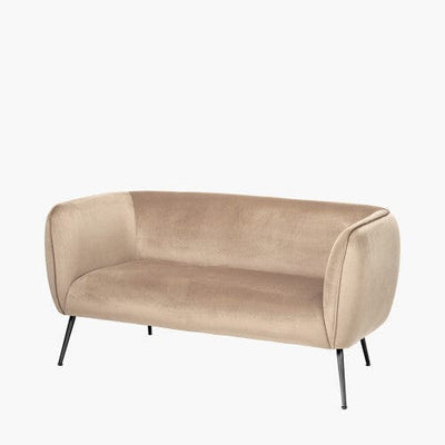 Juliana Beige Velvet 2 Seater Sofa Sofa 