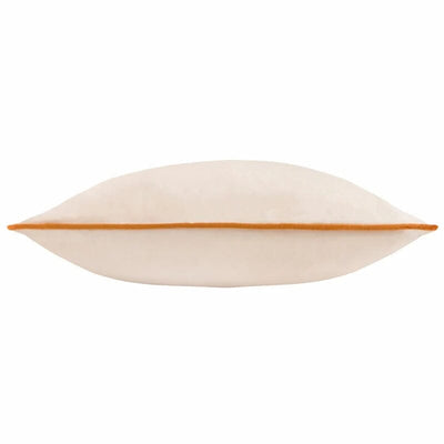 Juniper Ecru & Rust Velvet Feather Filled Cushion - 45 x 45cm Textiles 