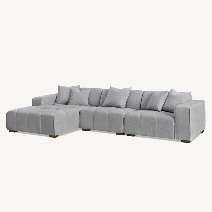 Kace Cloud Grey Boucle Tufted Sofa Range Sofa 