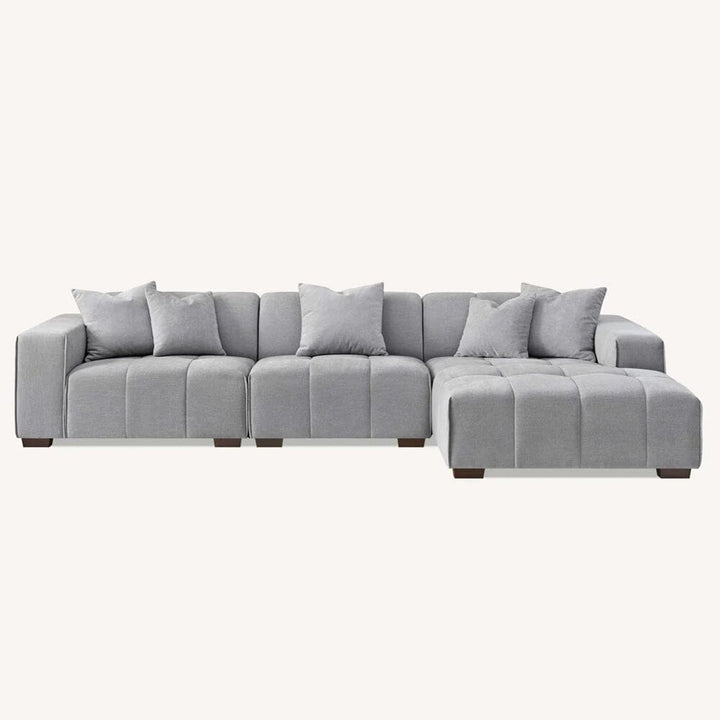 Kace Cloud Grey Boucle Tufted Sofa Range Sofa 