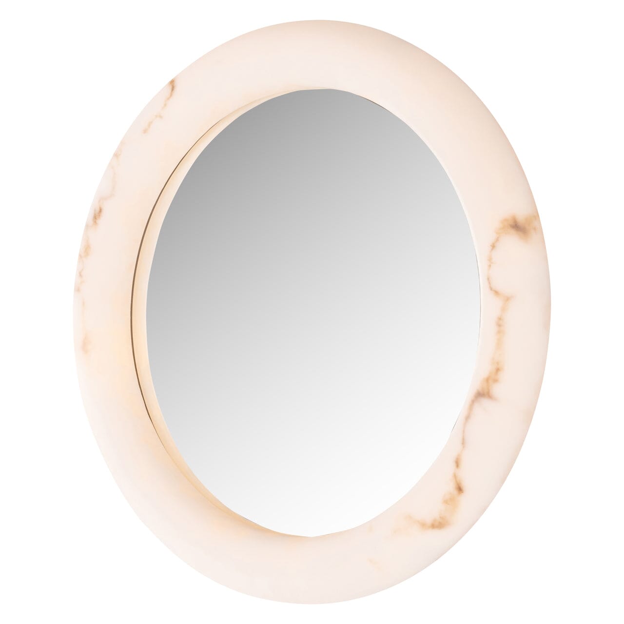 Kaelani Faux Alabaster Marble LED Wall Mirror Accessories 