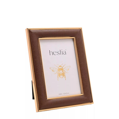 Kamako Gold & Tan Shagreen Photo Frame - 4x6" Accessories 