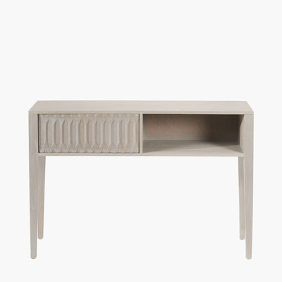 Kamala Light Grey Mango Wood 1 Drawer Console Table Furniture 