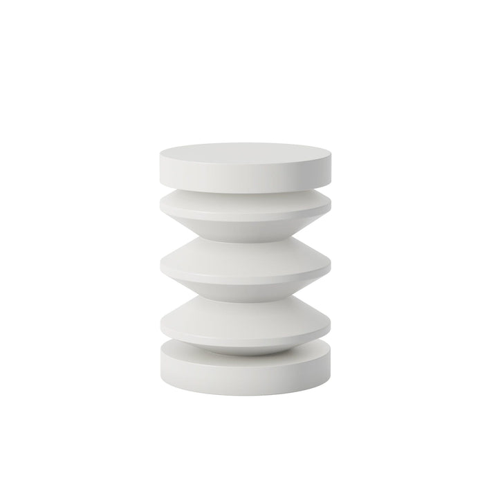 Kamala White Abstract Side Table Furniture 