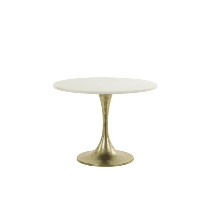 Karine Gold Side Table with White Marble Top Furniture 