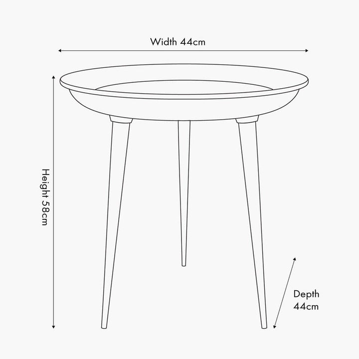 Katie Black Enamel & Gold Metal Side Table Furniture 