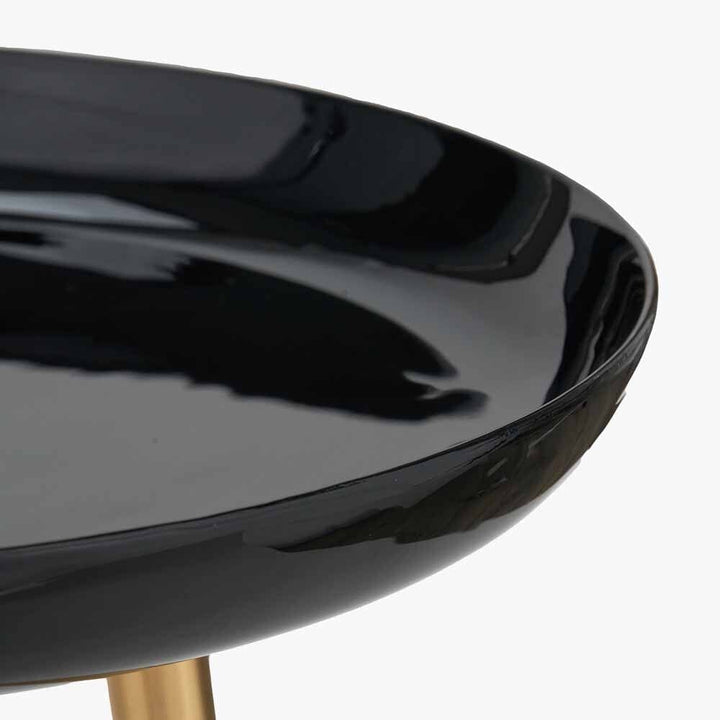 Katie Black Enamel & Gold Metal Side Table Furniture 