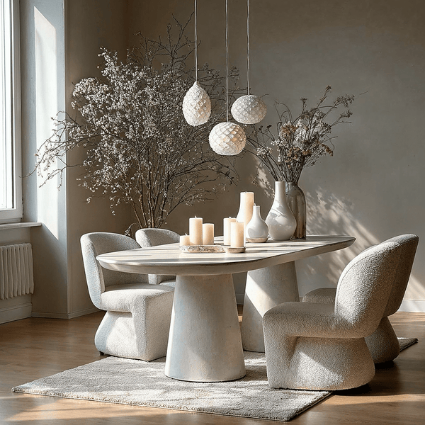Katrina Concrete Indoor/Outdoor Oval Dining Table Furniture 